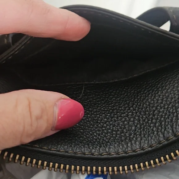 Fossil Black Crossbody Bag Satchel Pebbled Leather - Picture 11 of 16